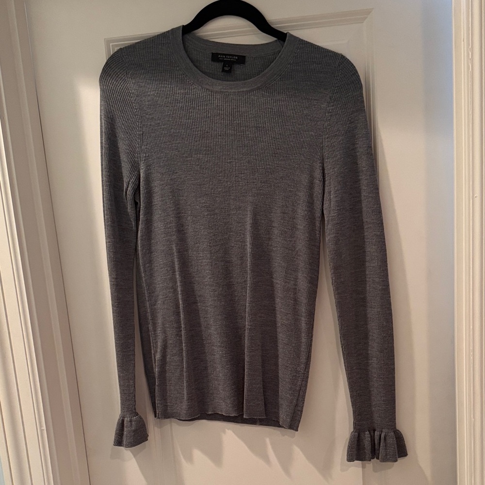 Ann Taylor Charcoal Crew Neck Sweater